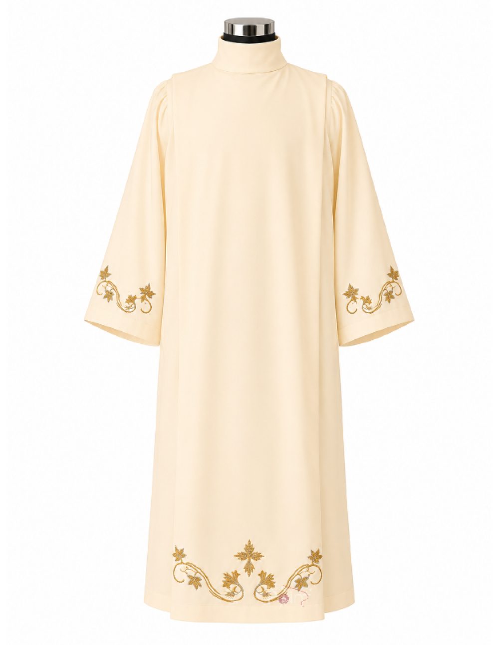 Cream Alb with Gold & Silver Grapevine Embroidery | Clergy Vestment
