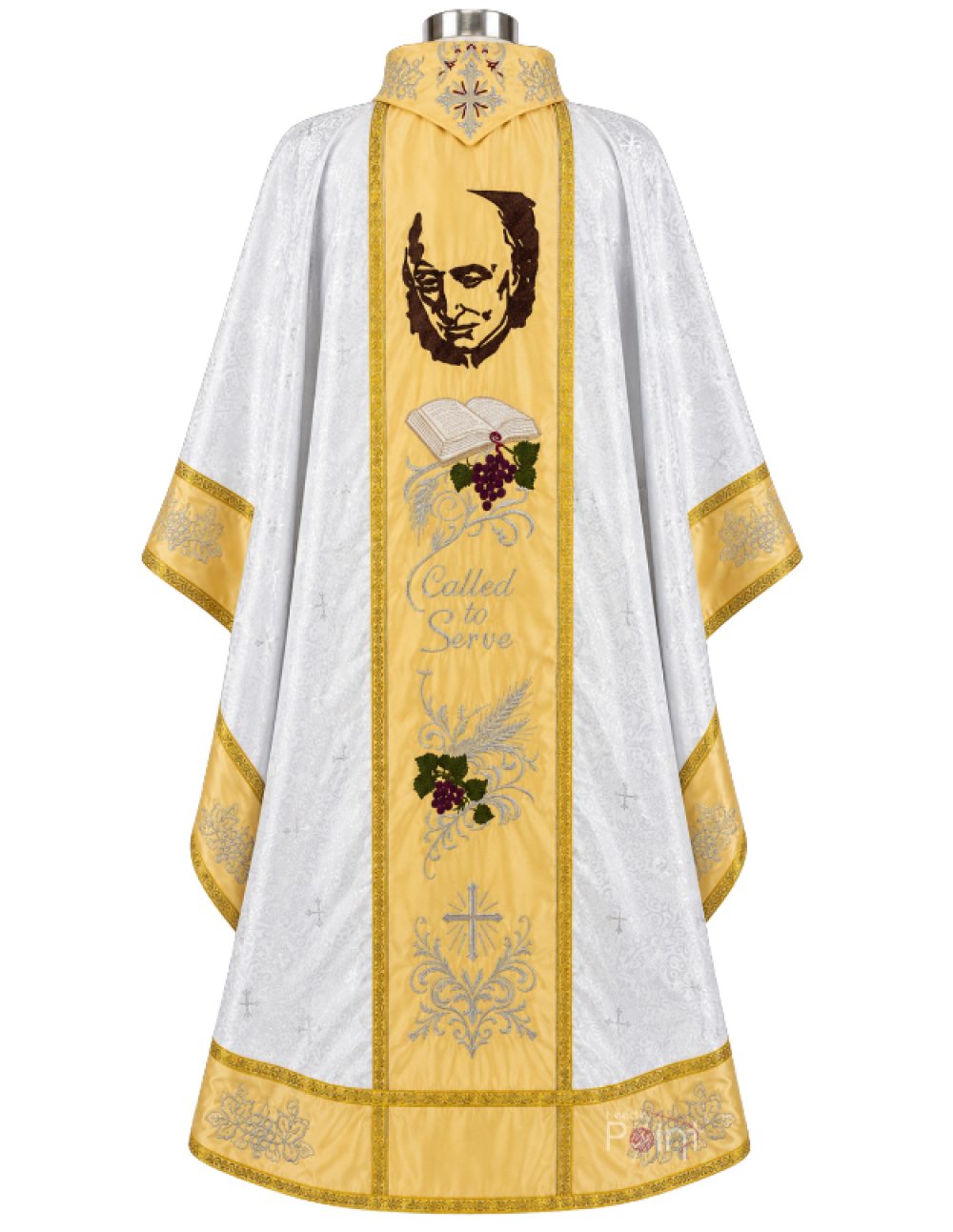 Silver Chasuble with Saint Vincent Pallotti & Eucharistic Embroidery (2)