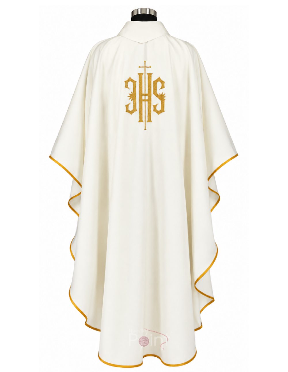 Cream Priest Chasuble with IHS Monogram Embroidery