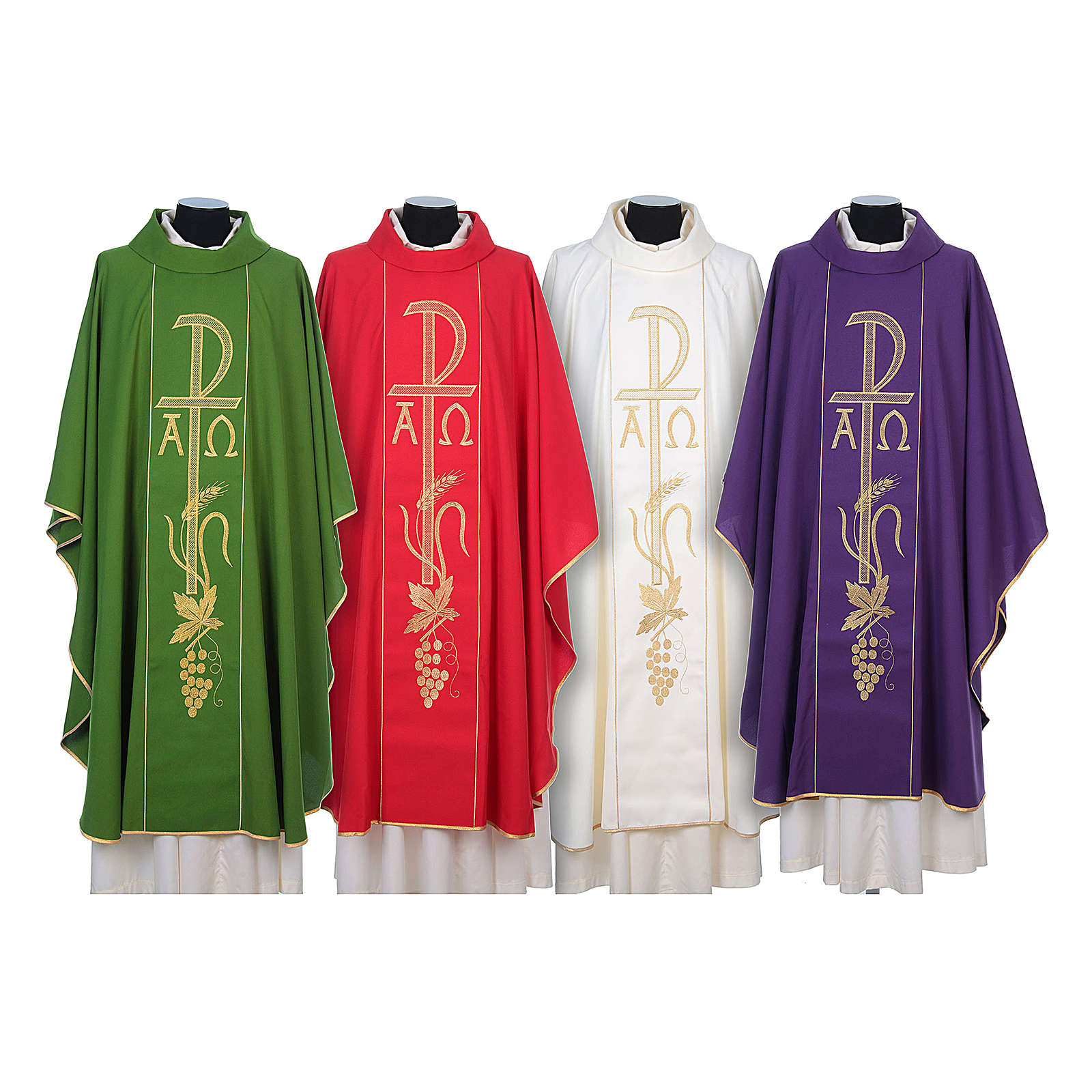 Chasuble with Alpha Omega golden embroidery 