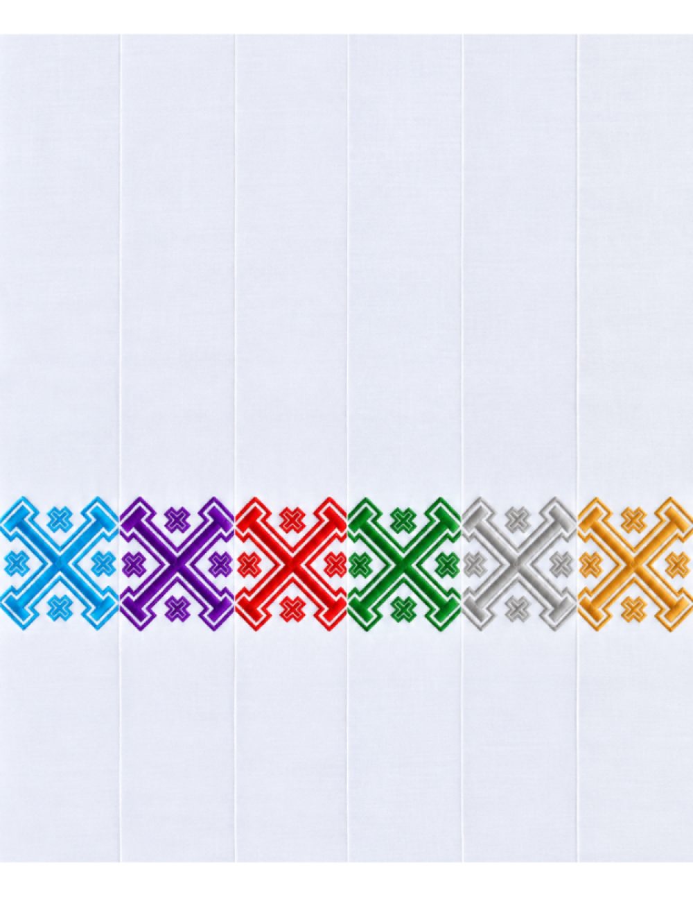 Church Finger Towel – Geometric Cross Border Embroidery, 6 Colours | Altar Linen