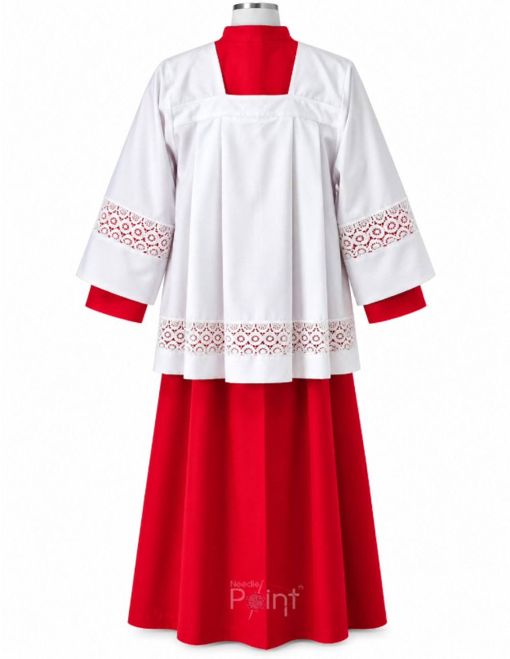 Red & White Altar Boys Dress with Marian Embroidery (1)