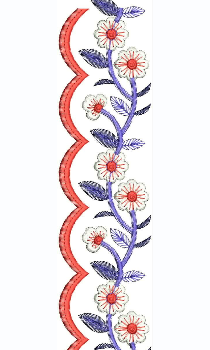 Flower design with scallop border 