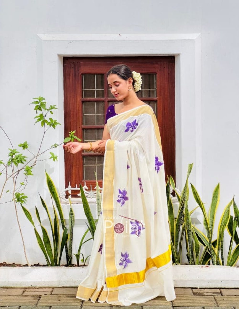 kerala coton saree  purple web 3
