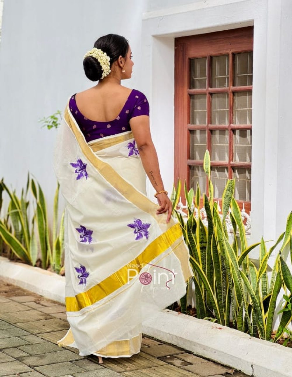 kerala coton saree  purple web 2