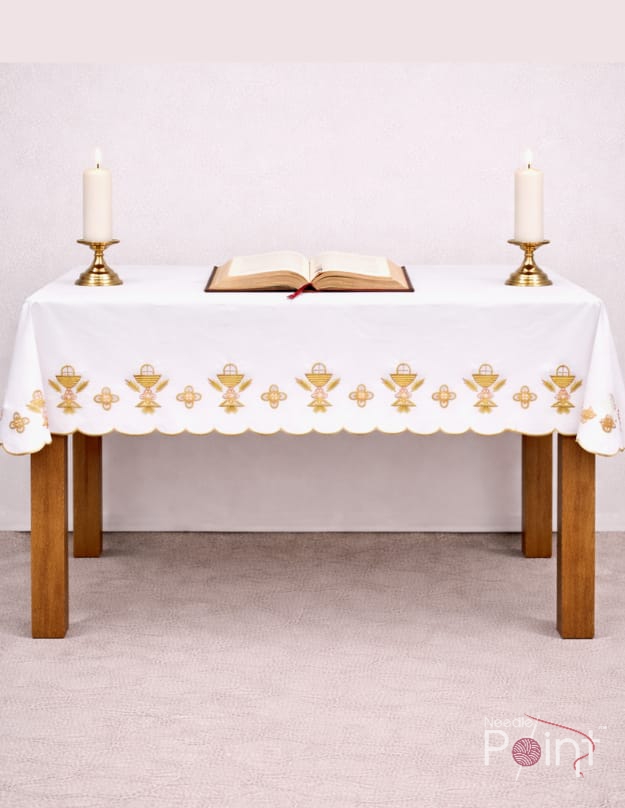 Three And Half Meter Chalice Design Embroidery Altar Table Cloth