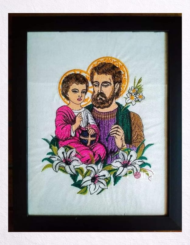 St. Joseph with Child Jesus Embroidery