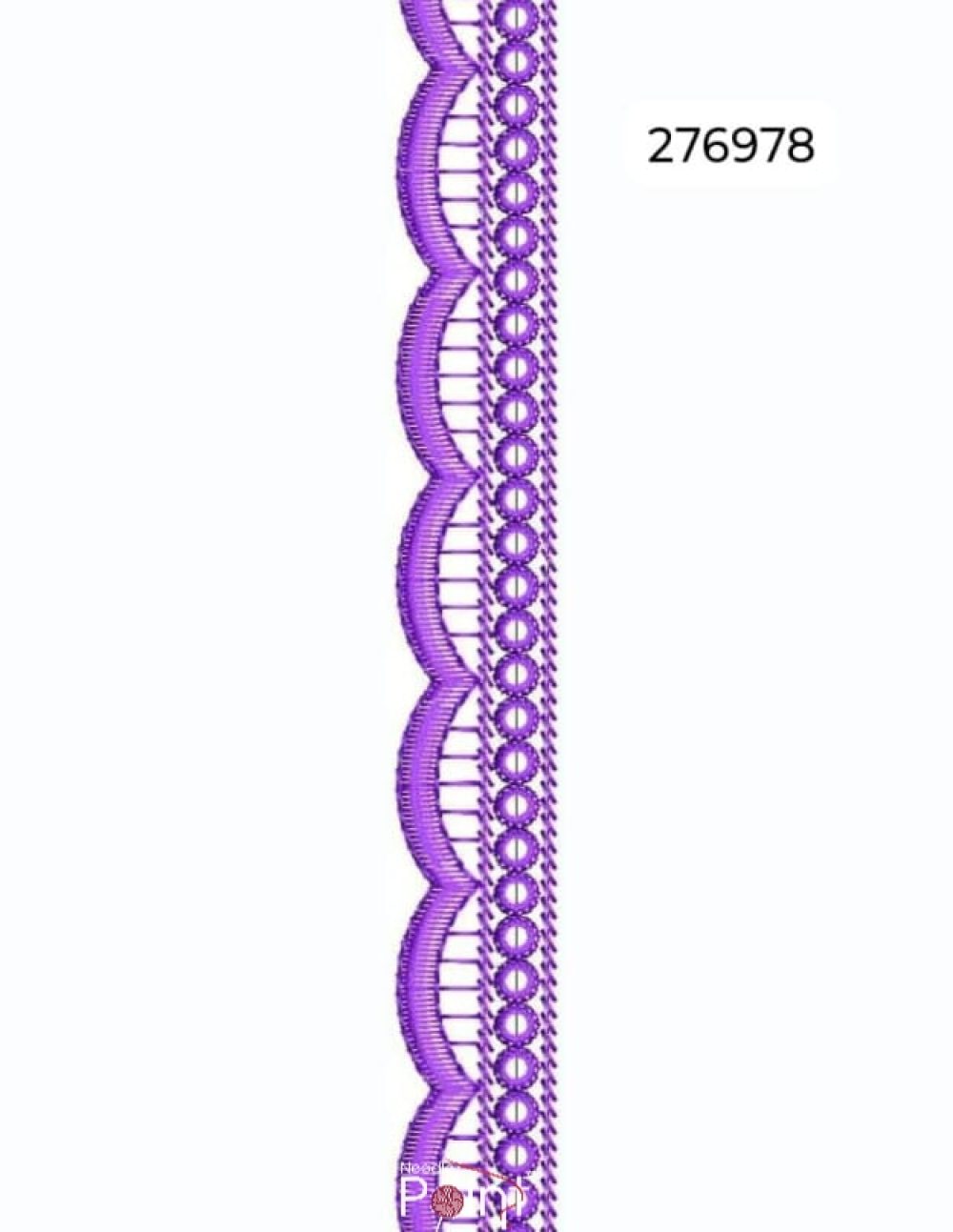 Floral Scallop Border Embroidery Design – 276978