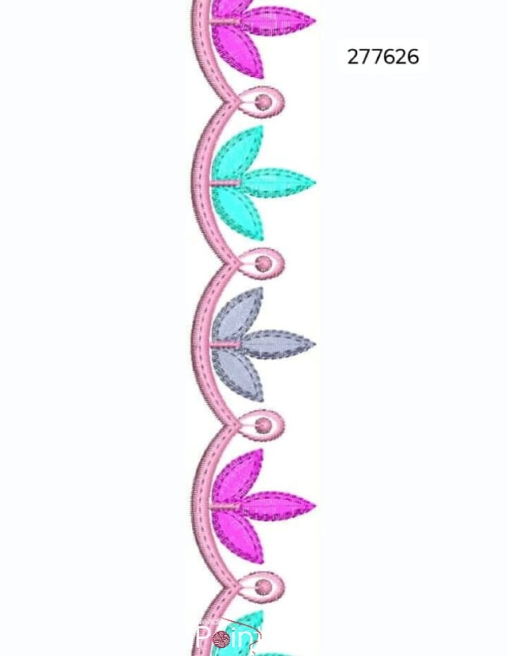 Floral Scallop Border Embroidery Design – 277626