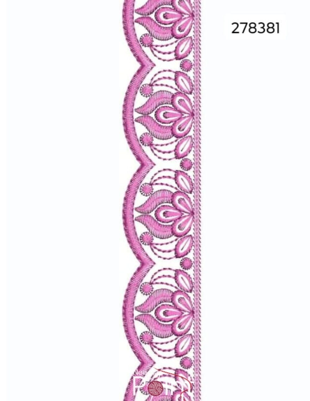 Floral Scallop Border Embroidery Design-278381