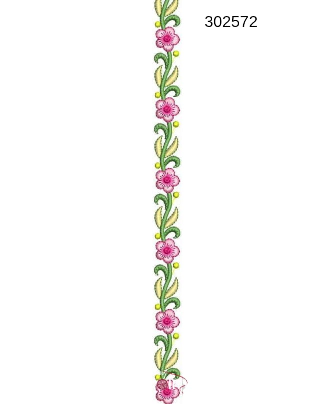 Floral Border Embroidery Design -302572