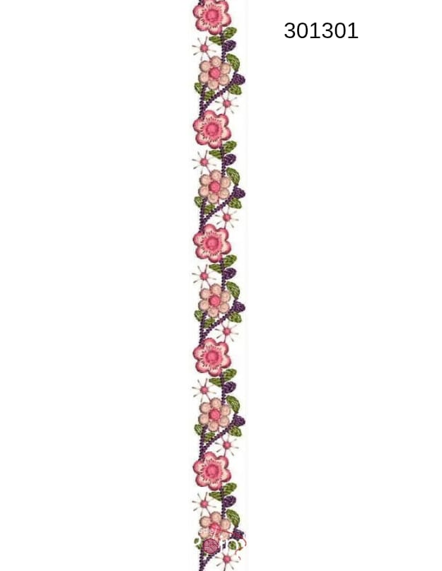 Floral Border Embroidery Design – 301301