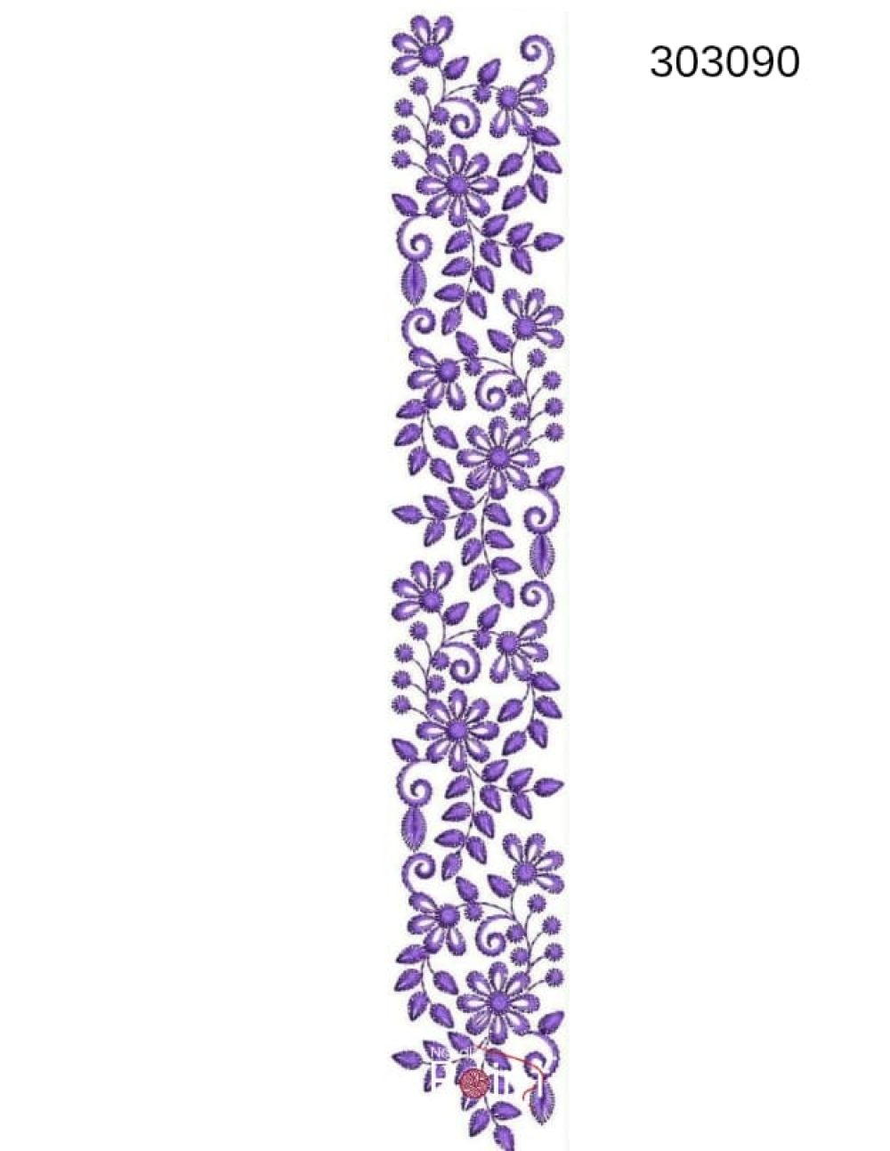 Floral Border Embroidery Design – 303090