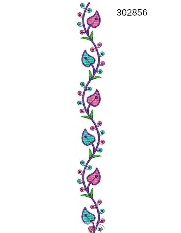Floral Border Embroidery Design – 302856