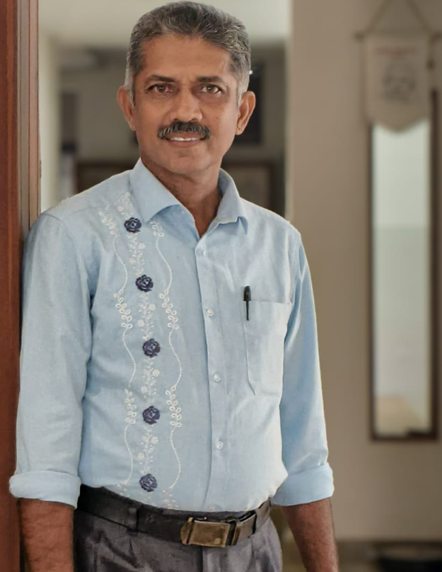 Sky Blue Classic Floral Vertical Embroidery Shirt