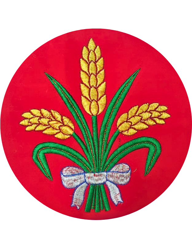 Wheat Sheaf with Ribbon Motif Embroidery Design