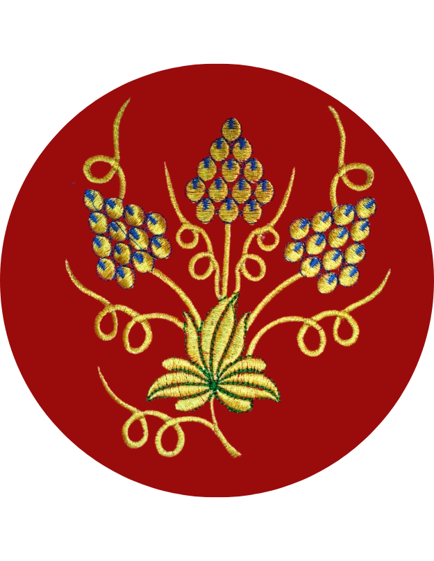 Grapevine & Cluster Motif Embroidery Design