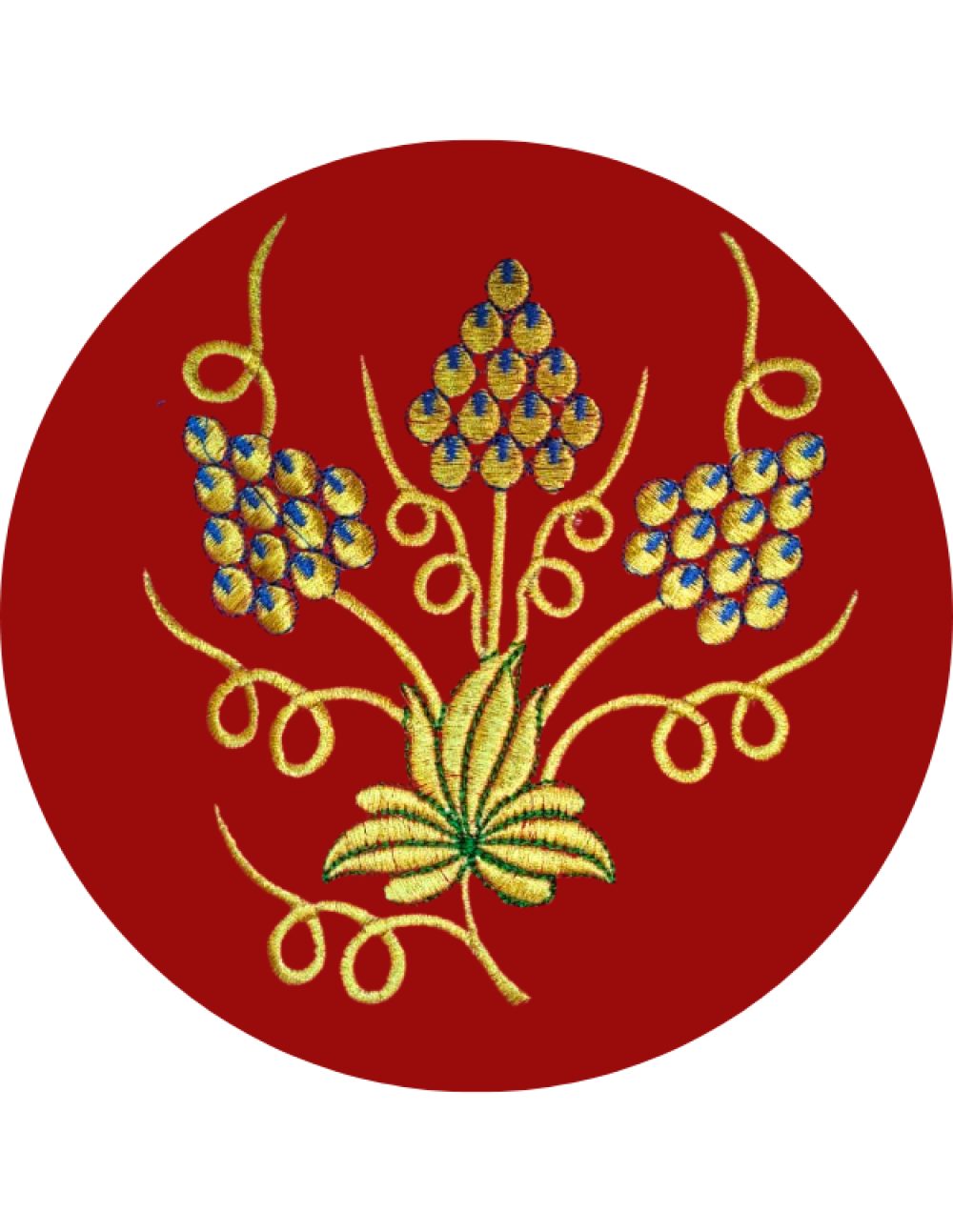 Grapevine & Cluster Motif Embroidery Design