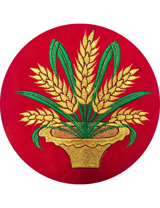 Golden Wheat Sheaves Basket Embroidery Design