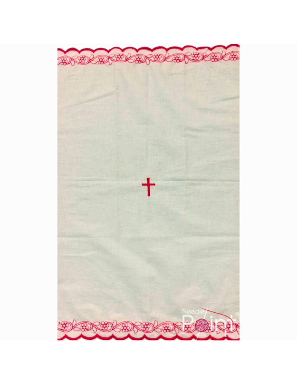 Red border purificator liturgical cloth for chalice and sacred vessels — Needle Point India