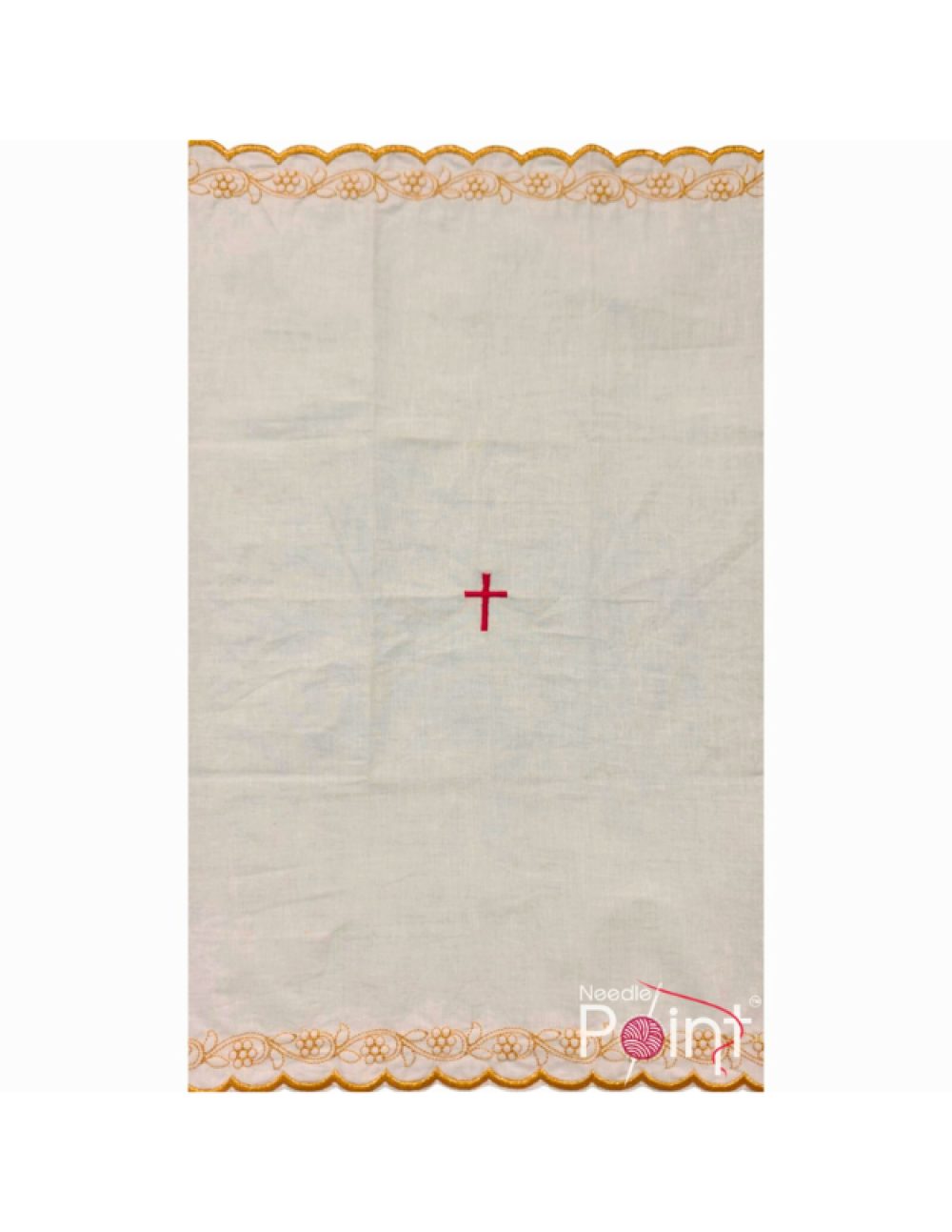 Gold border purificator cloth set church altar linen liturgical use — Needle Point India