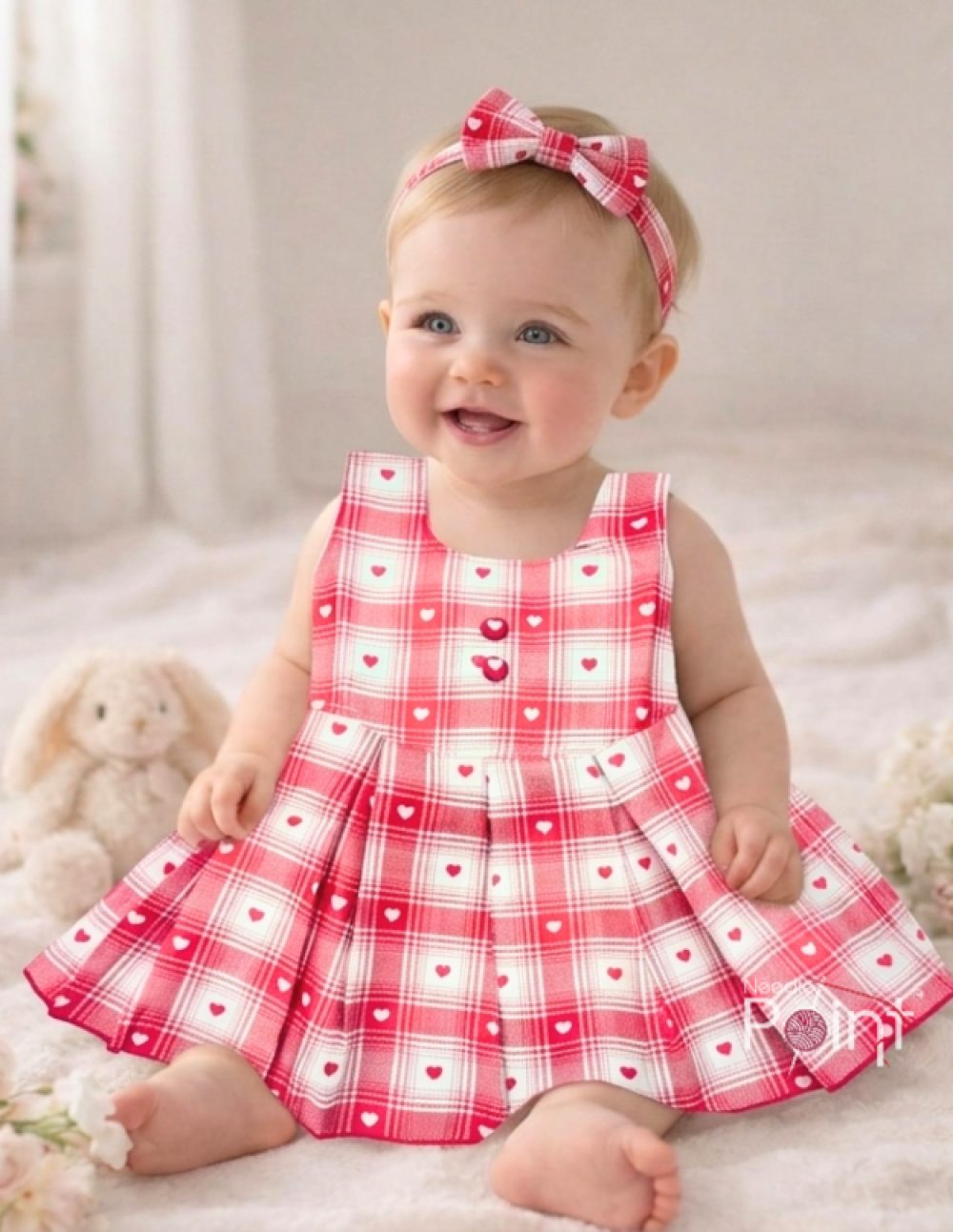 Pure Cotton Baby Girl Frock with Heart Print (6–12 Months)
