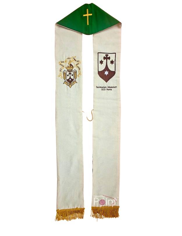 Premium Embroidery Stole For Priest – Cross & Wheat Design (4)