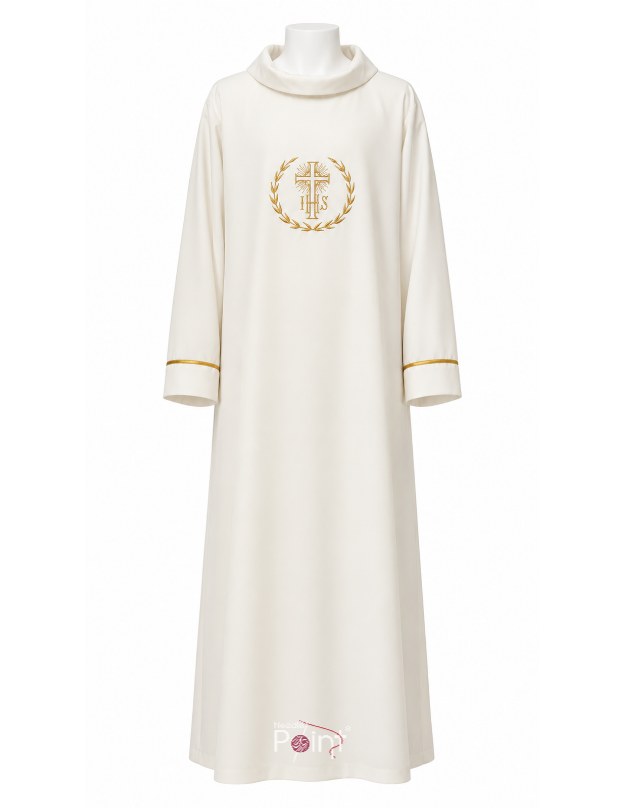 Cream Altar Boy Dress with IHS Embroidery